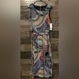 MSK Geometric Sleeveless Maxi Dress Elastic Waist NWT